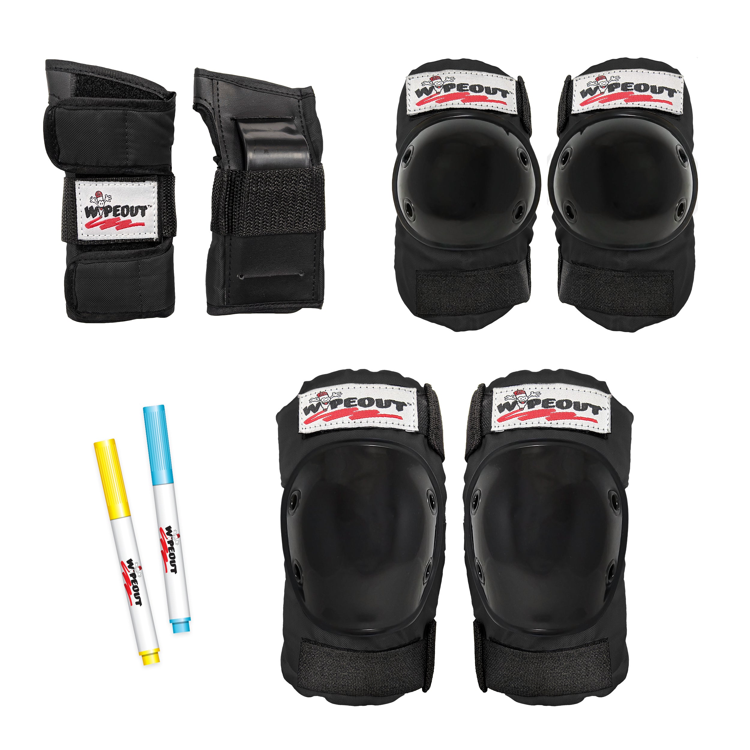 Elbow Pads and Wristguards NEW Details about   Wipeout Dry Erase Kids Pad Set with Knee Pads 