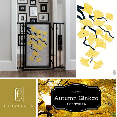 Autumn Ginkgo Fusion Gate Screen - Dog & Baby Gate