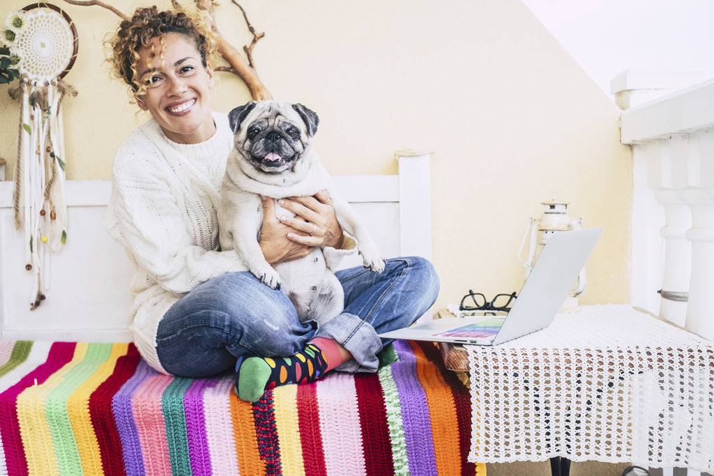 Woman with her Pug