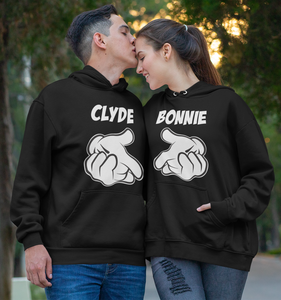 bonnie and clyde couple hoodies