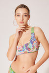 bikini top monospalla paillettes fiori petitluxe