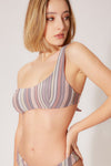 Bikini top monospalla righe natural petitluxe