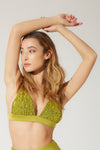 Bikini top triangolo a vela in paillettes e lycra