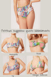 Bikini bottom slip vita alta paillettes fiori petitluxe