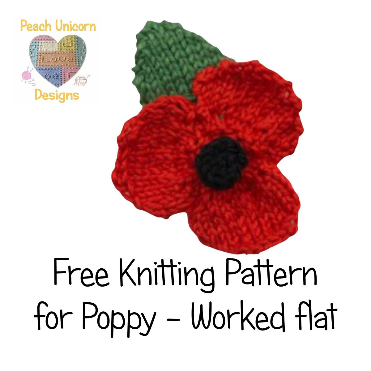 FREE Remembrance Poppy Knitting Pattern using straight needles