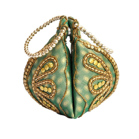 Green Clutch Potli Bag