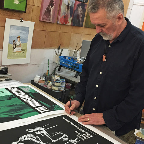David Storey signing his Housemartins prints