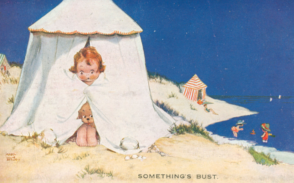 Mabel Lucie Attwell something's gone bust seaside illustration