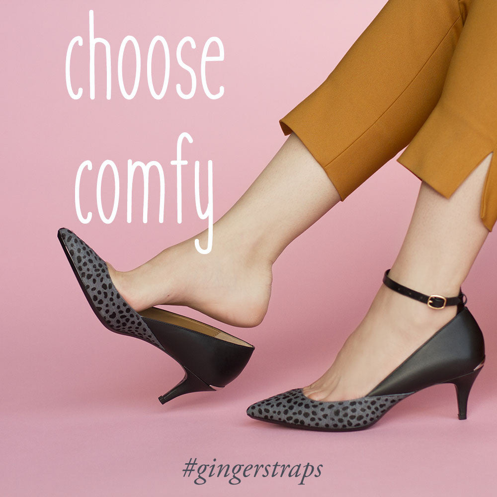 Comfy is the new classic now that ankle straps keep loose shoes secure on your feet, prevent blisters and improve your stride. Find out more at Ginger Straps