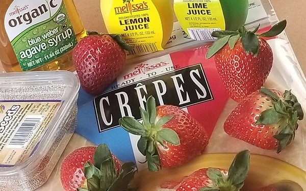 Ingredients for Strawberry-Chia Crêpes
