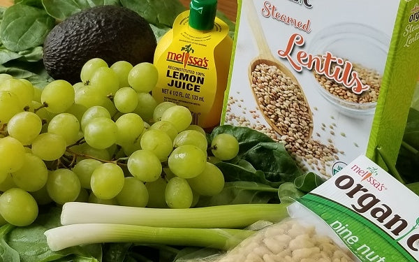 Ingredients for SPINACH, GRAPES & LENTILS!