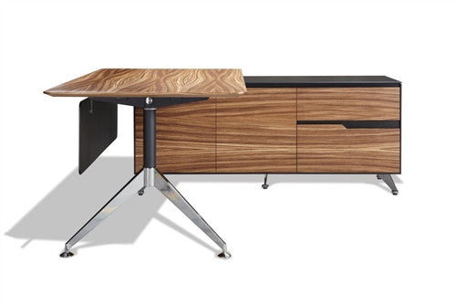 77 Zebrano L Shaped Desk Storage By Unique Right Return