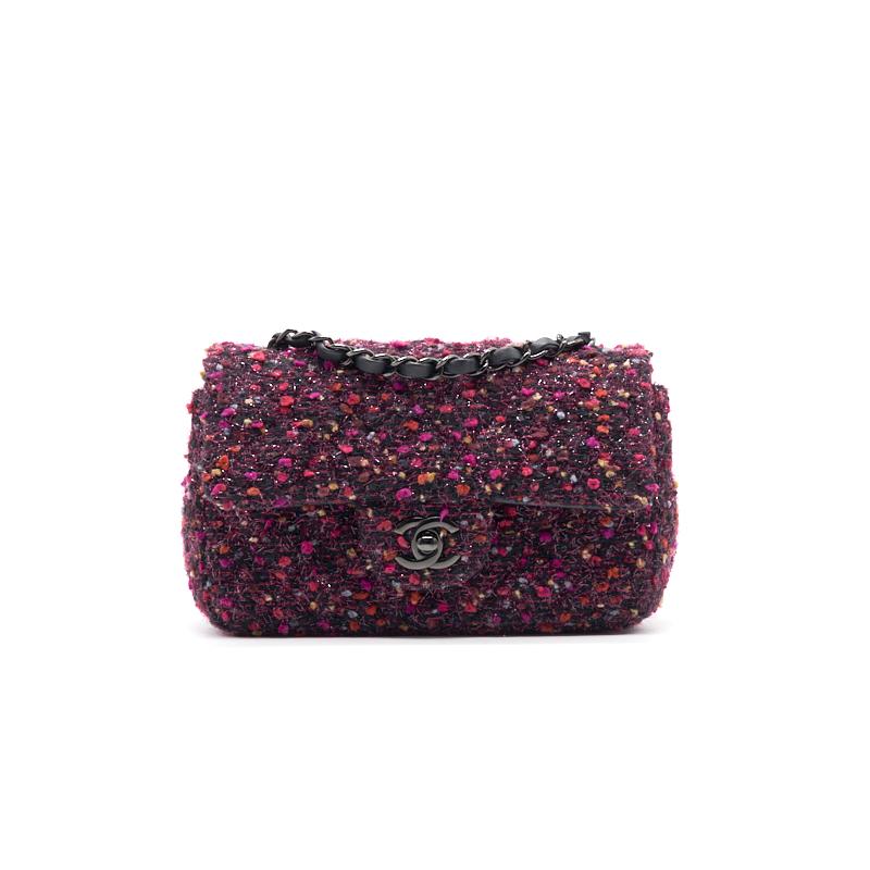 chanel tweed mini flap bag