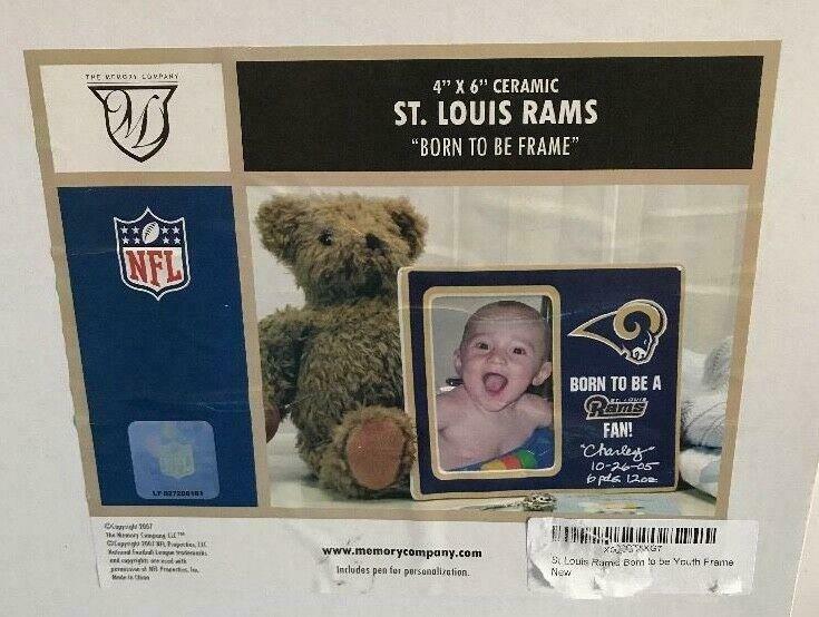 St. Louis Rams NFL 'Born to Be a Fan' Ceramic Photo Frame 4x6 NEW