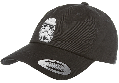 stormtrooper helmet badge on a black dad hat 