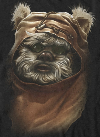 cute Wicket Ewok staring off with glassy eyes
