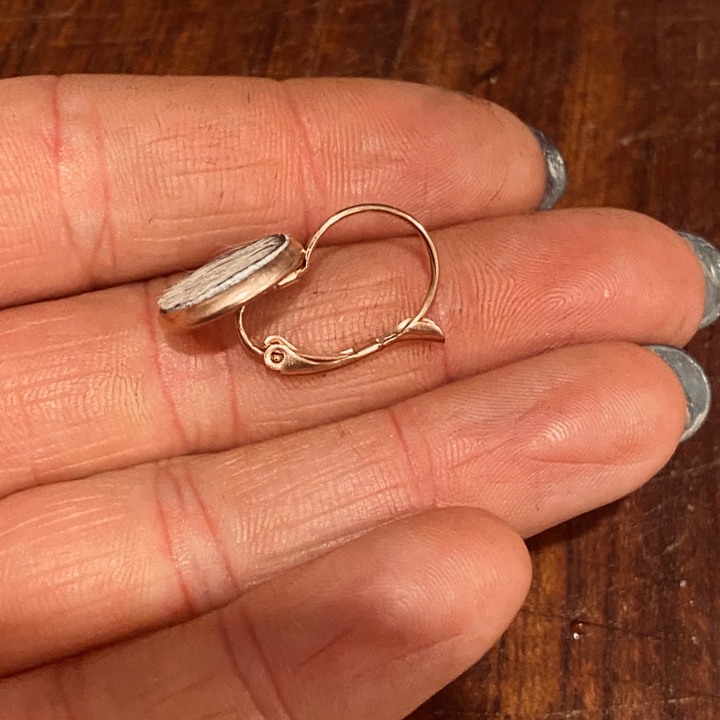 French Lever Cowhide Earring #18
