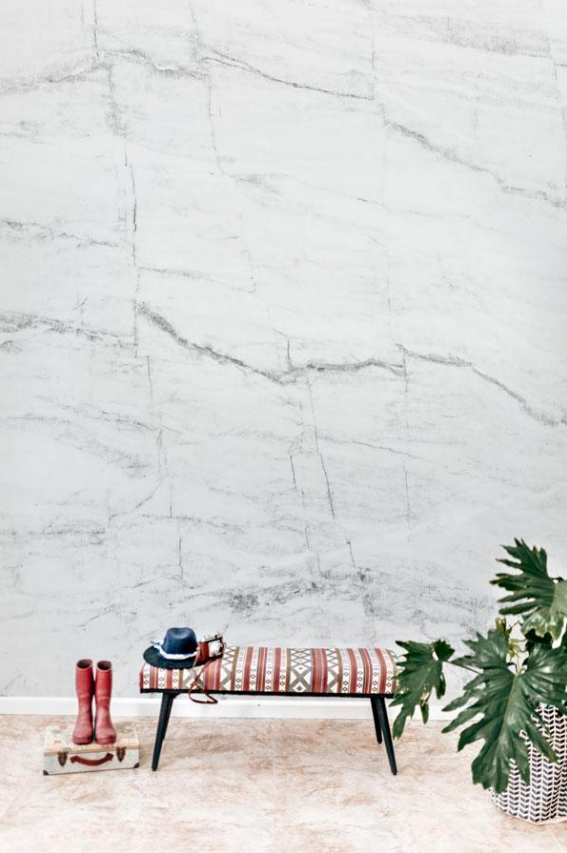 White & Grey Marble Texture Wall Mural