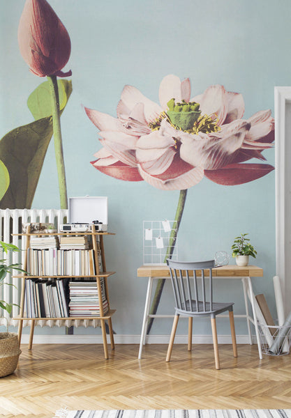potrait floral vintage painting wall mural