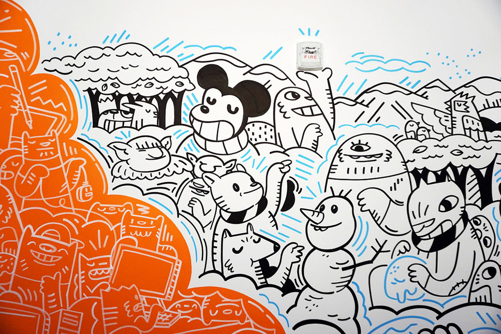 removable wallpaper graffiti doodle behance