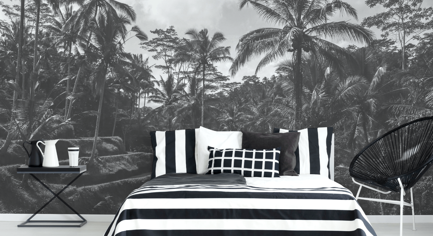 Black and White Bali Wall Mural