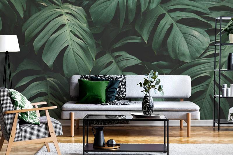 DARK LEAVES WALL MURAL