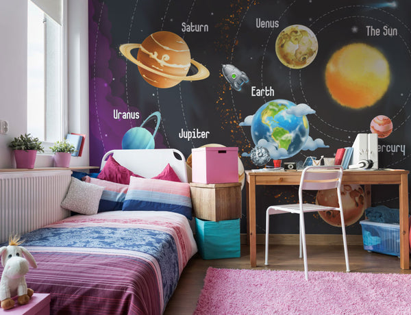 space wall murals kids wallpaper for childrens