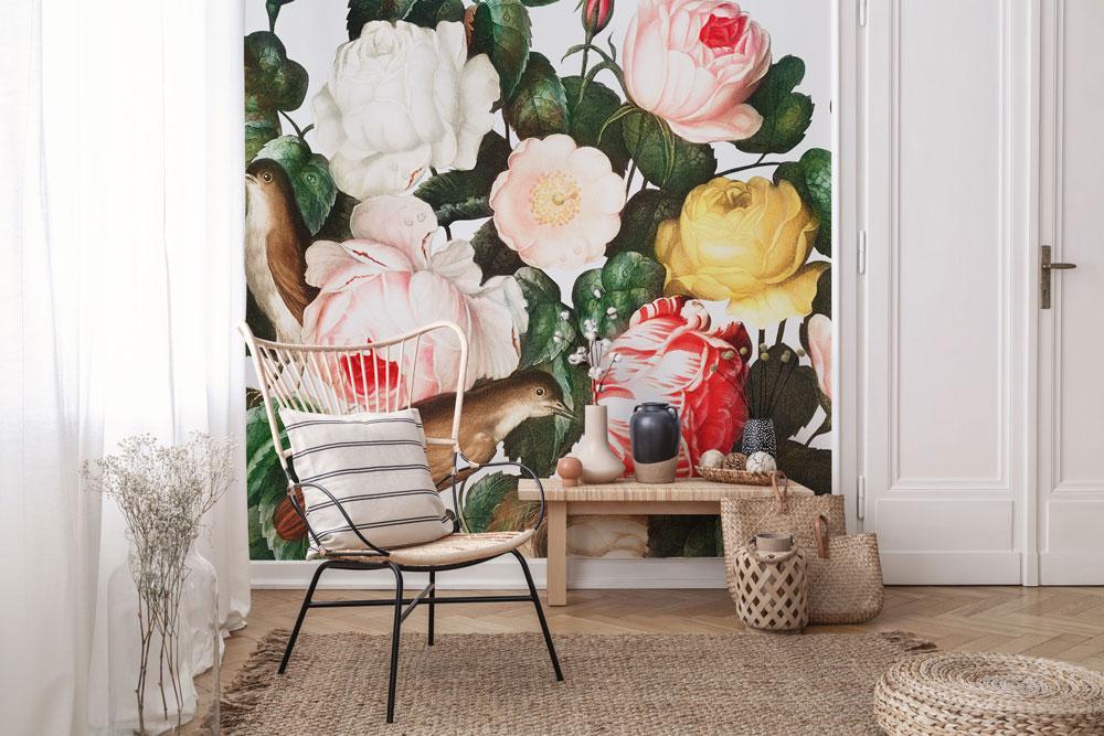 Spring Birds & Floral Wall Mural