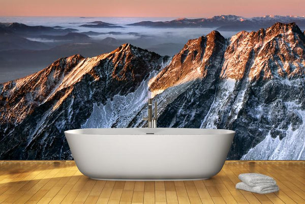 Sunrise in mountains Wall Mural