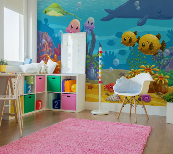 kids wall mural under water theme 