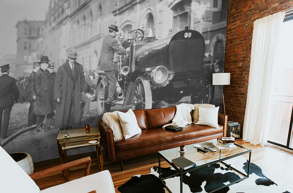 NEW YORK CITY VINTAGE FIRE ENGINE WALL MURAL