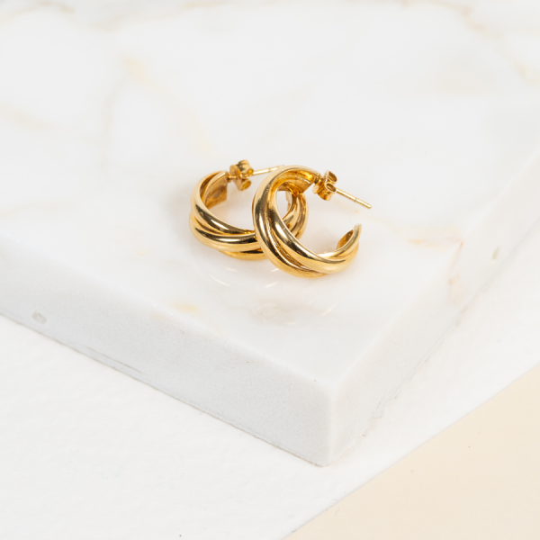 Knightsbridge yellow gold vermeil hoops