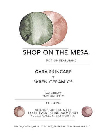 gara skincare wren ceramics cbd and natural skincare pop up shop