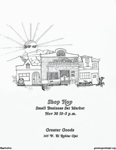 shop hop small business satuday market flyer