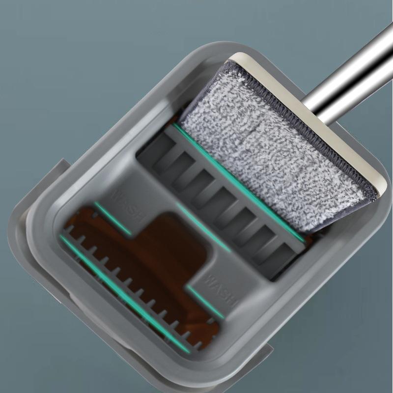 Hand-free flat mop scraping music automatic water-dumping lazy person household one-too-cleaning artifact ultra-fine mop bucket set