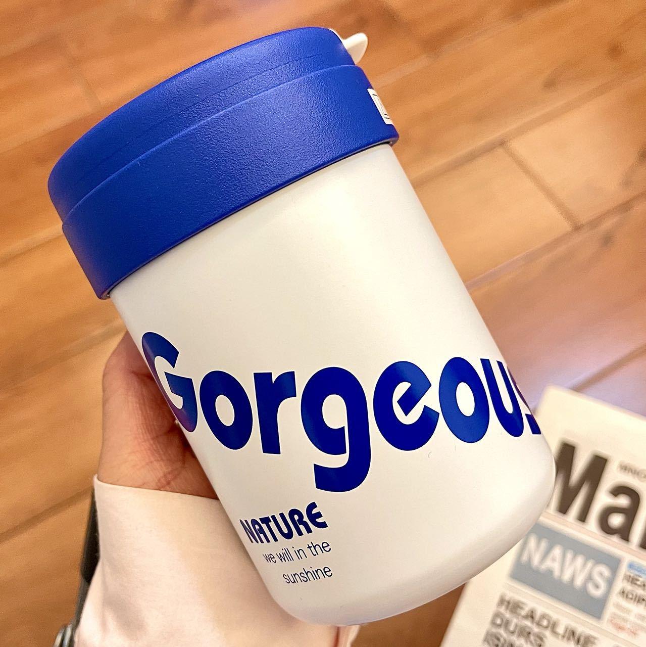 340ml +420ml thermos cups girls students straw coffee cups children mini drinking cups