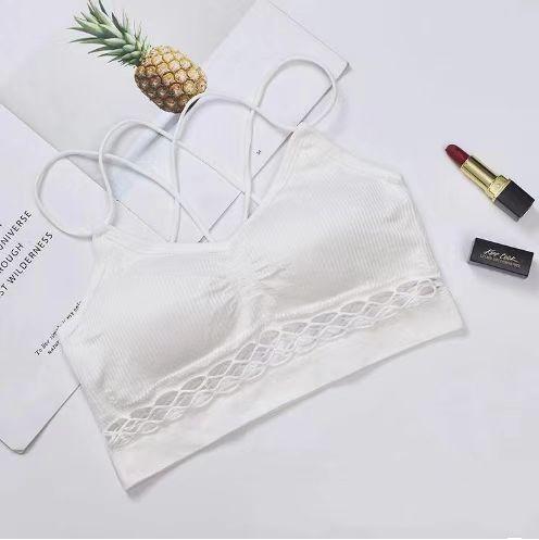 Lingkong beauty back wrap chest cross thin shoulder strap sports tube top no steel ring comfortable underwear women