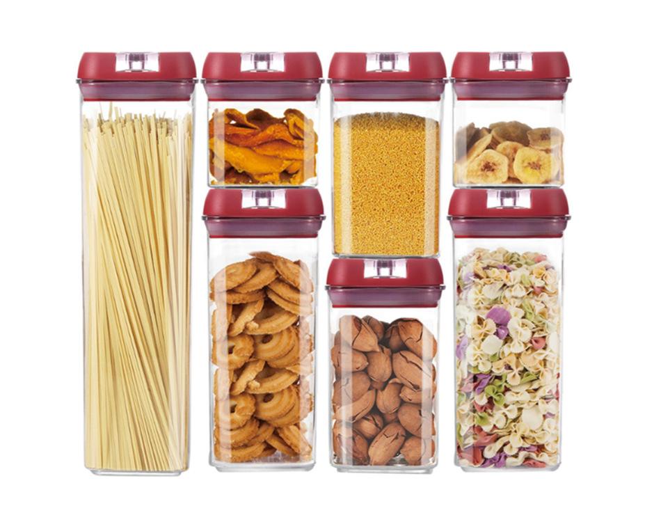 7 pse Grain storage kitchen food sealed tank plastic seven-piece transparent storage storage tank grain moisture-proof sealed box