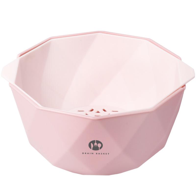 Double-layer vegetable washbasin plastic drain basket household fruit dish