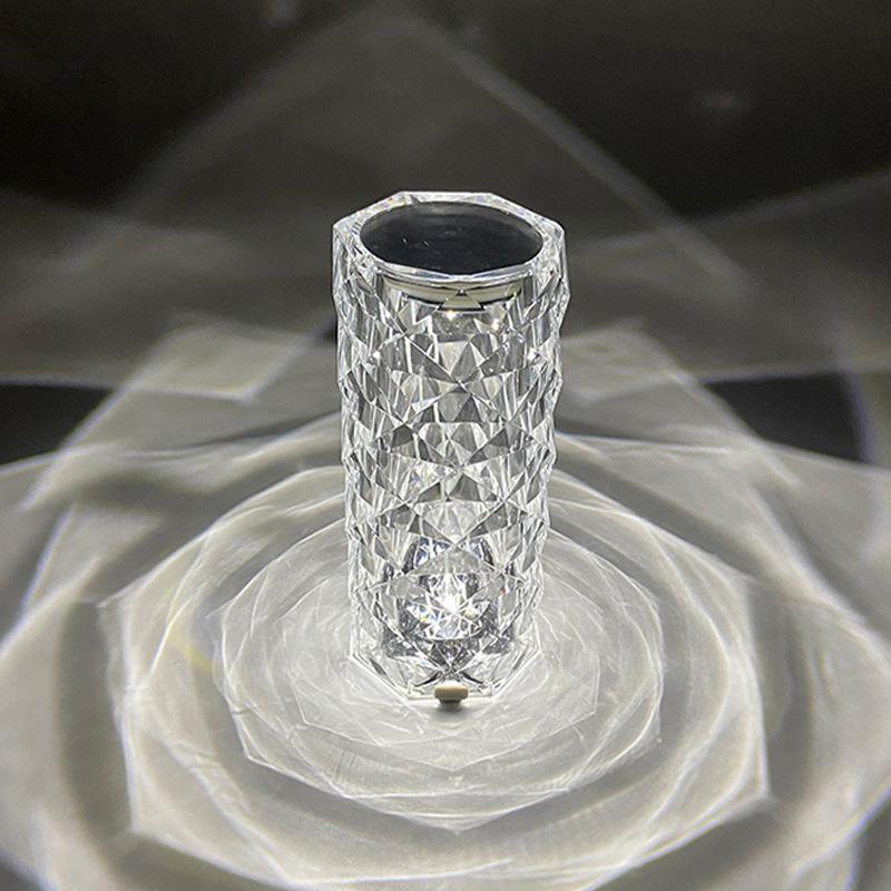 Crystal rose lamp decoration table lamp bedroom net red atmosphere charging bedside night lamp