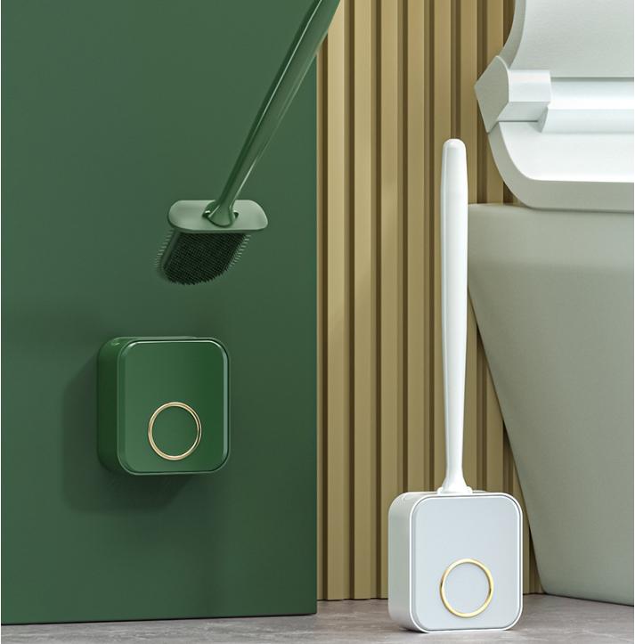 Light luxury new toilet brush household no dead corner toilet brush wall-mounted set silicone artifact wash toilet toilet