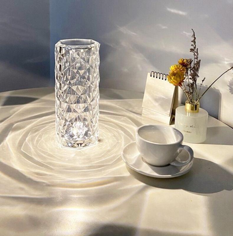 Crystal rose lamp decoration table lamp bedroom net red atmosphere charging bedside night lamp