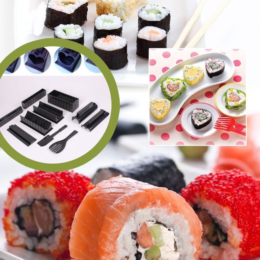 Details about   4Pcs Sushi Maker Kit Sushi Rice Roller Mold Sushi DIY Kitchen Tool 