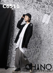C6511 Black damaged cardigan