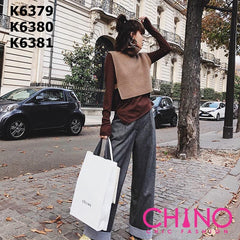 K6381 Dark grey wide leg pants