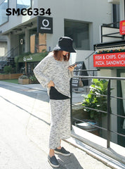 SMC6334 (one set) tweed top x pants