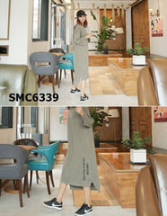 SMC6339 "United states" print hoodie tee dress