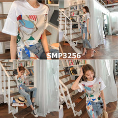SMP3256 White x scarf tee