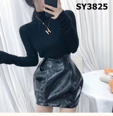 SY3825 Turtle neck knit tee