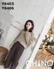 Y6403 Twisted thick sweater